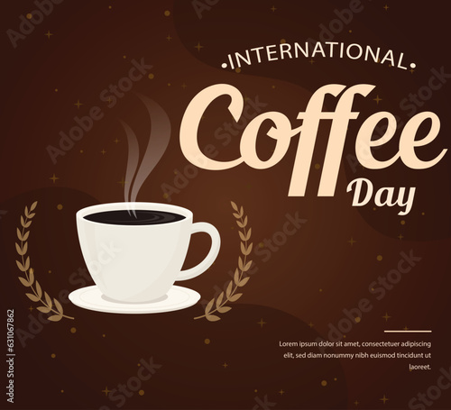 Free vector international day of coffee in flat design