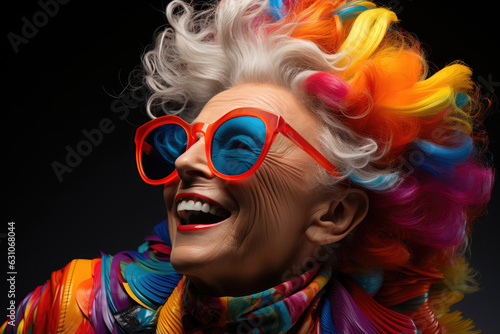 Lively Futurism: Energetic Old Lady Portrait