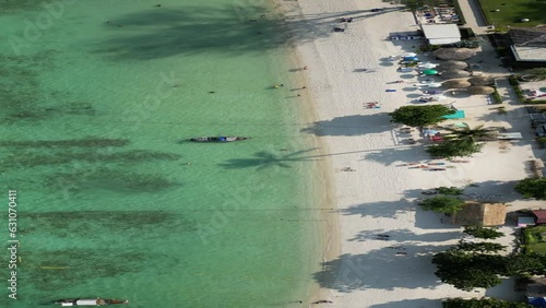 Drone video of Loh Dalum Bay and Tonsai Bay in Koh Phi Phi, Thailand.