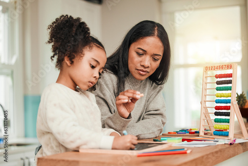 Papier peint Learning, math and mother help kid with homework for homeschool lesson, project or academic assignment