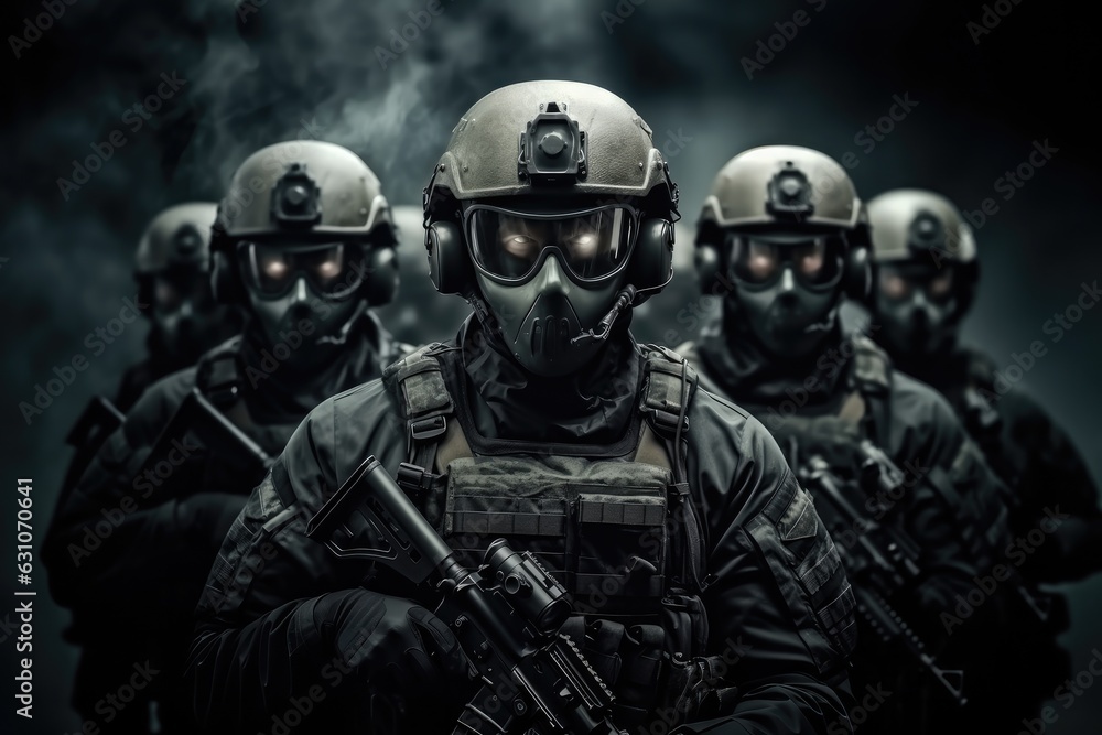Group of special forces soldiers, Soldiers during Military Mission.