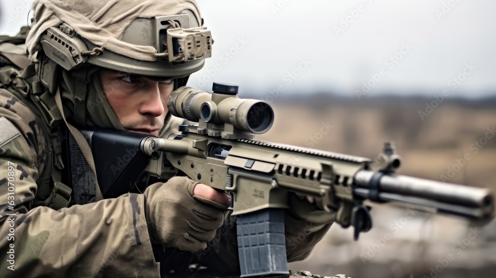 Army soldiers fighting with guns in destroyed city, Military special forces. Army soldiers fighting with guns in destroyed city, Military special forces.