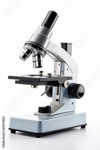 Microscope isolated on white Background, Research experiments.