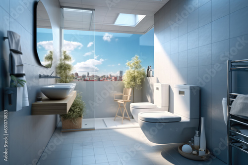 Modern minimalist bathroom. © visoot