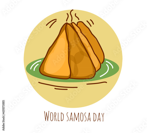 World samosa day in cartoon style