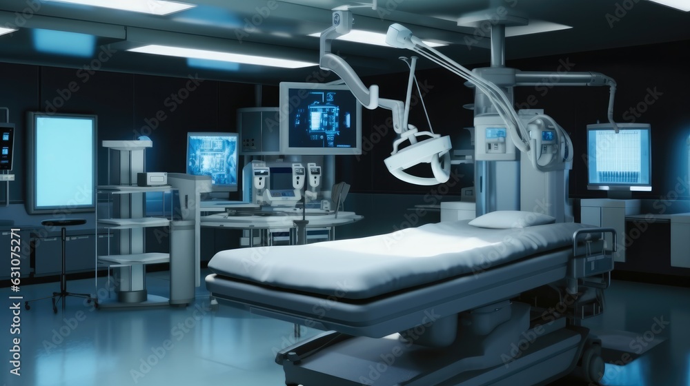 Modern equipment in operating room, Medical devices for neurosurgery. Modern equipment in operating room, Medical devices for neurosurgery.