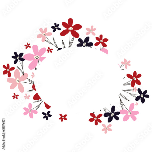 floral frame with hearts