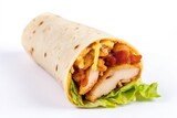 tortilla wrap with chicken cheddar sauce lettuce