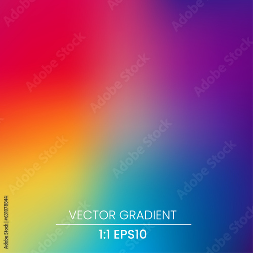 Vector Gradient Abstract blurred gradient background in bright colors. Colorful smooth illustration