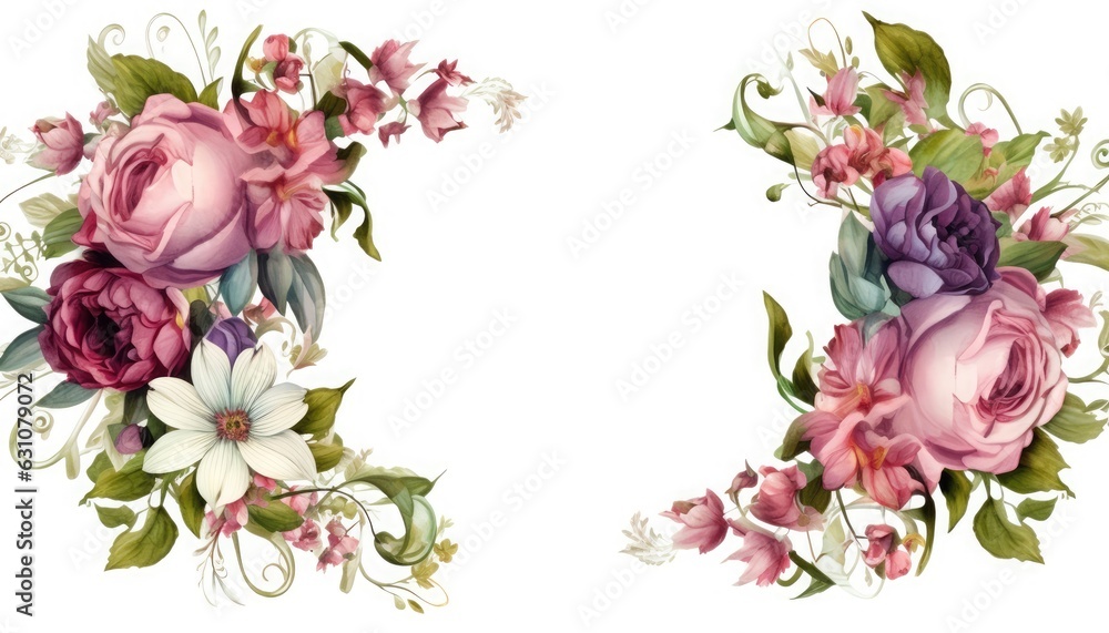 Flower bouquet clip art design element template on a white background.