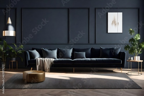 modern living room interior and mock-up in background ai generated 