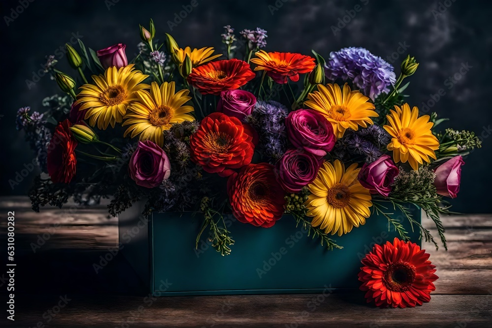 Fototapeta premium bouquet of flowers ai generated