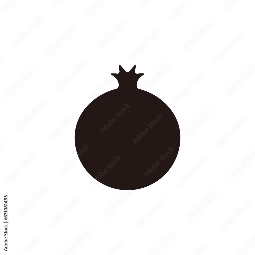 Pomegranate icon.Flat silhouette version. Pomegranate icon.Flat silhouette version.