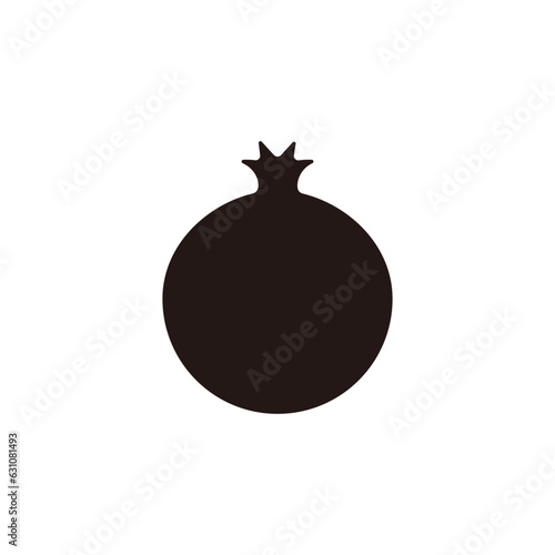 Pomegranate icon.Flat silhouette version.