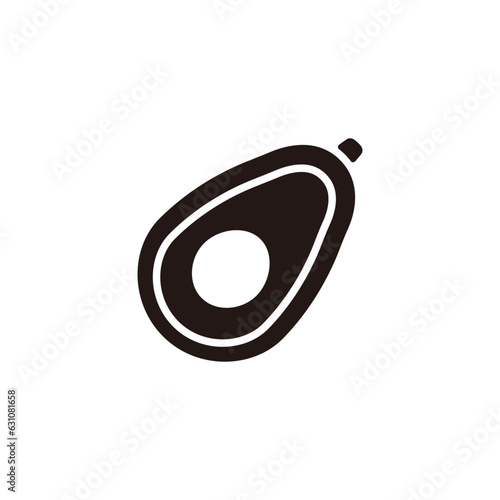 Avocado icon.Flat silhouette version.