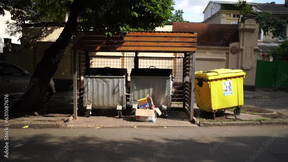 garbage bin in the street