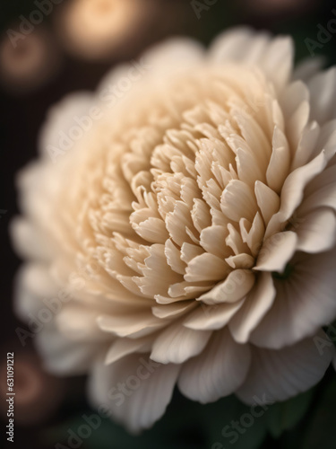Closeup Image of Retro Style Theme Flowers on a blurred Background