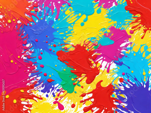 Colorful and Vibrant Rainbow Color Paint Splash Background, Paint Splash, Rainbow Color, Colorful Background © usman