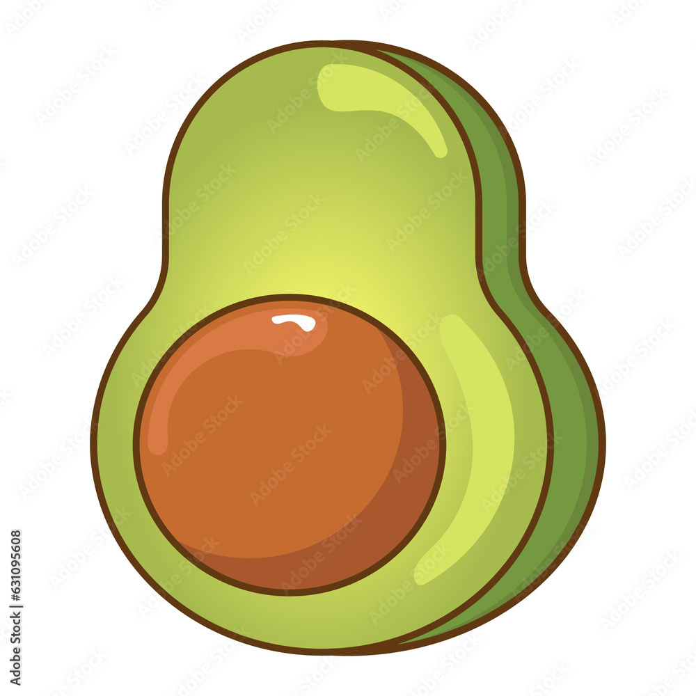 Avocado Fruit Vegetable Fill Style Avocado Fruit Vegetable Fill Style