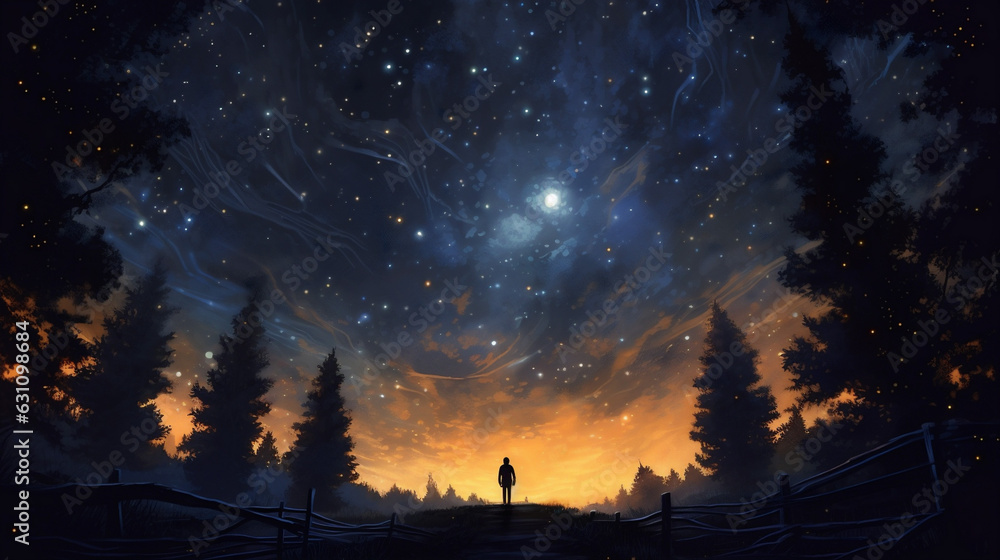 night star child nature universe sky space starry galaxy astronomy. Generative AI. night star child nature universe sky space starry galaxy astronomy. Generative AI.
