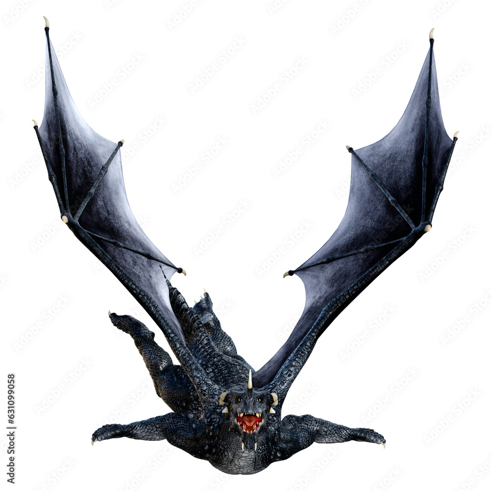 Fototapeta premium 3D Rendering Fairy Tale Dragon on White