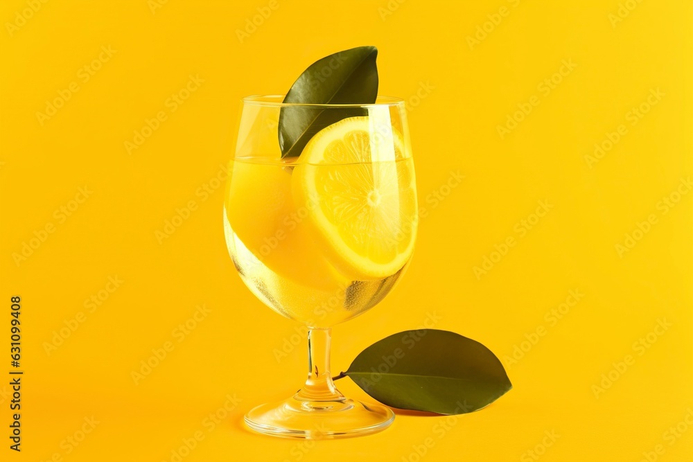 Citrus water and lemon, drink for intermittent fasting.