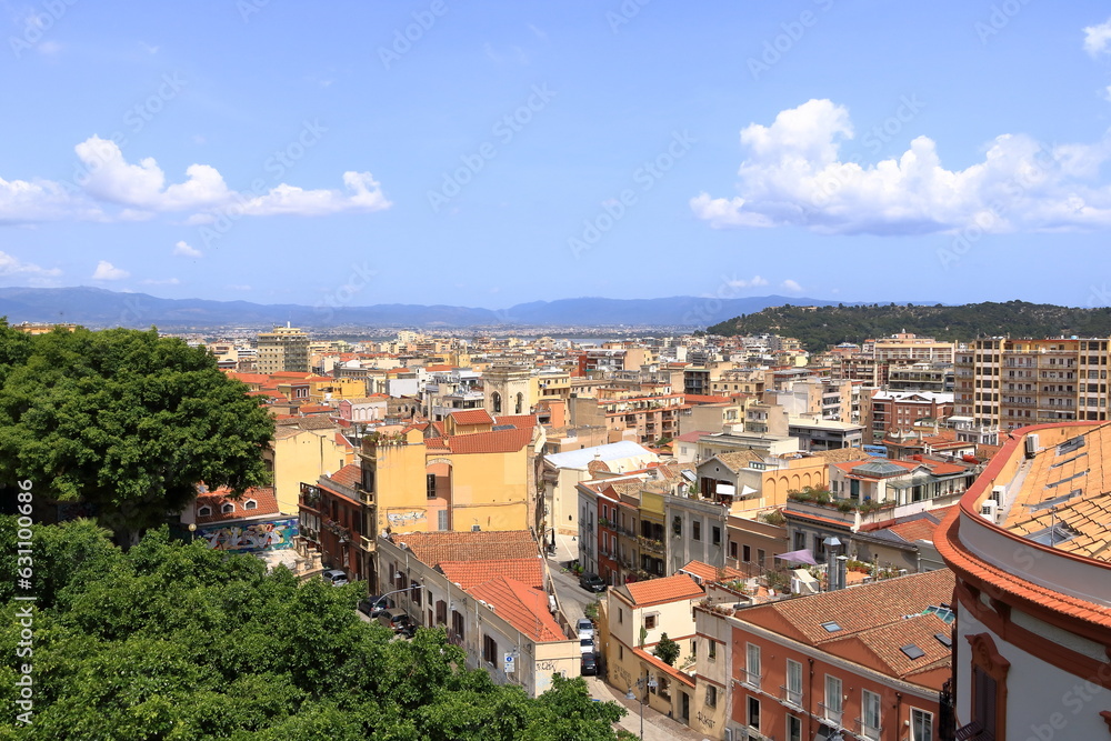 Panoramic view over the city of Cagliari, capital of Sardinia, Italy