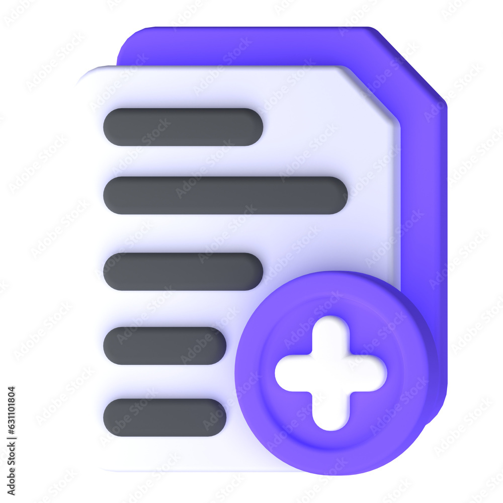 Obraz premium add file 3d icon design