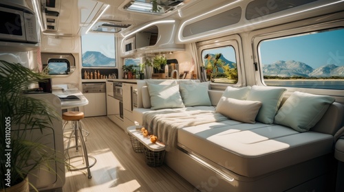  Interior of a motorhome with artificial intelligence features photo