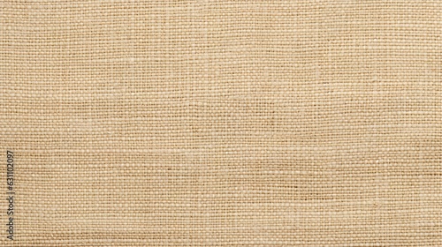 Light creme beige texture of burlap Jute sackcloth woven canvas background. Ai generative. photo