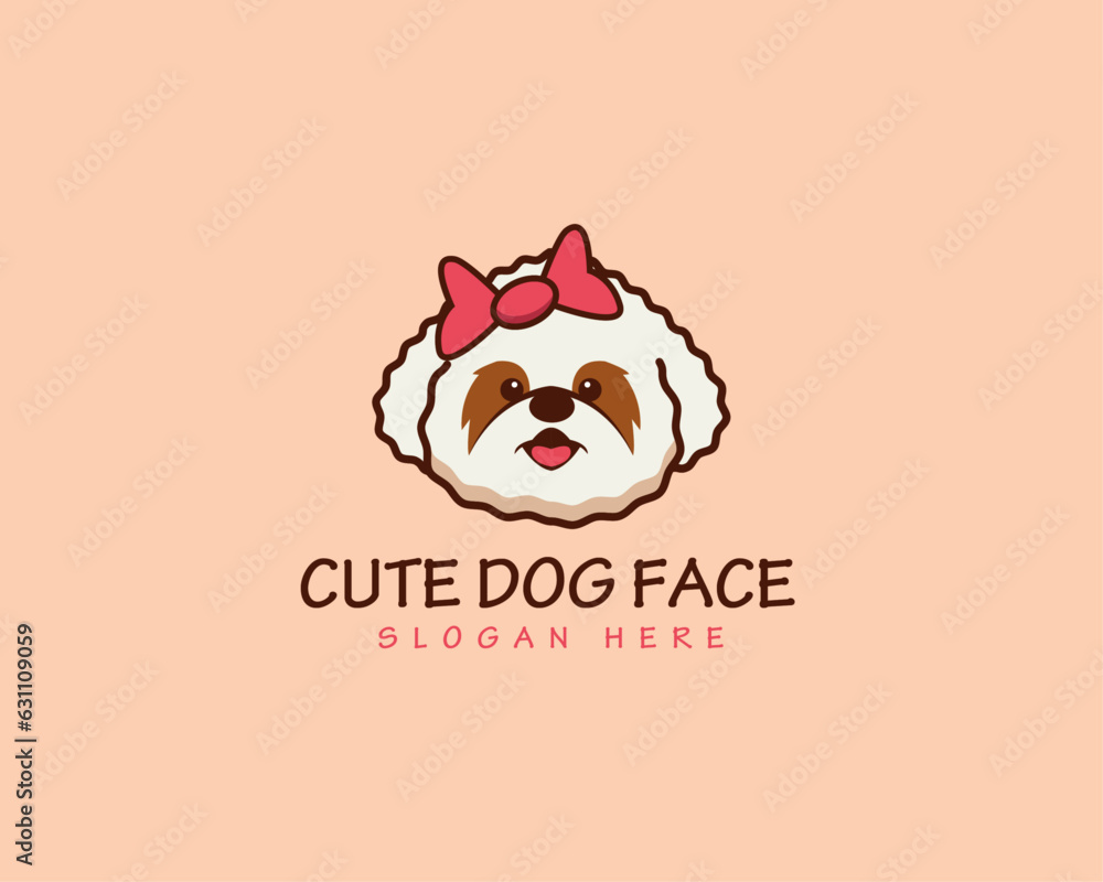 Cute Dog Face Logo Design Cute Dog Face Logo Design