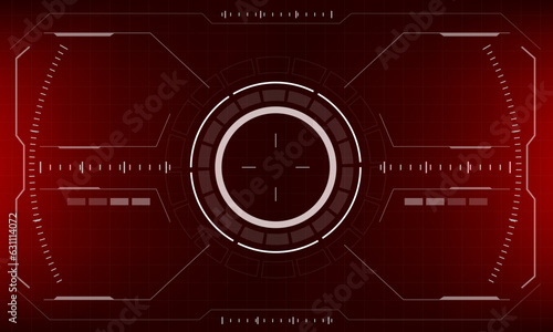 HUD sci-fi interface screen red danger view design virtual reality futuristic technology display vector