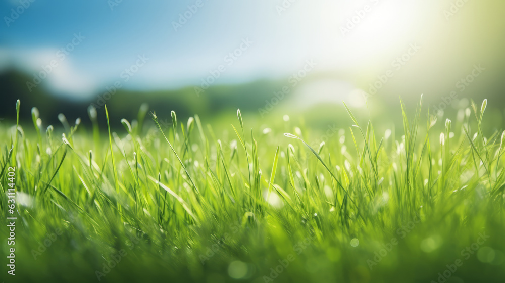 A sunlit field of grass