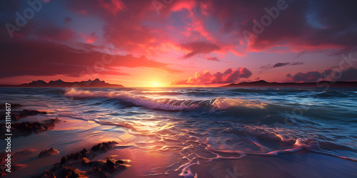 Beautiful sunset in sea sunsets over ocean horizon a fabulous sunset is reflected in the sea waves surf A Fabulous Sunset Reflected in the Sea Beautiful Sunset in the Sea