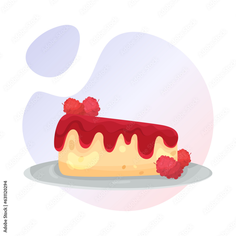 Berry Cheese Cake illustration in abstract background Berry Cheese Cake illustration in abstract background