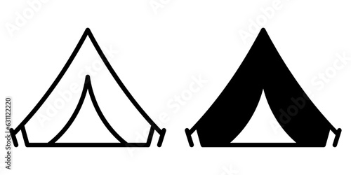 ofvs420 OutlineFilledVectorSign ofvs - tent vector icon . camping sign . isolated transparent . black outline and filled version . AI 10 / EPS 10 / PNG . g11760 photo