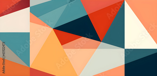 Contemporary abstract retro colors geometric pattern