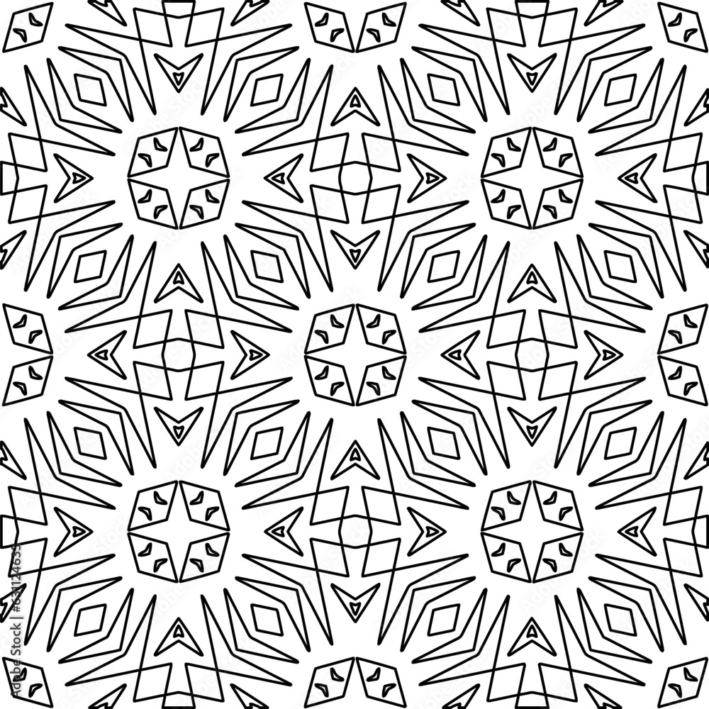 Fototapeta premium White background with black lines. Modern stylish abstract texture. Repeating geometric shapes from striped elements.