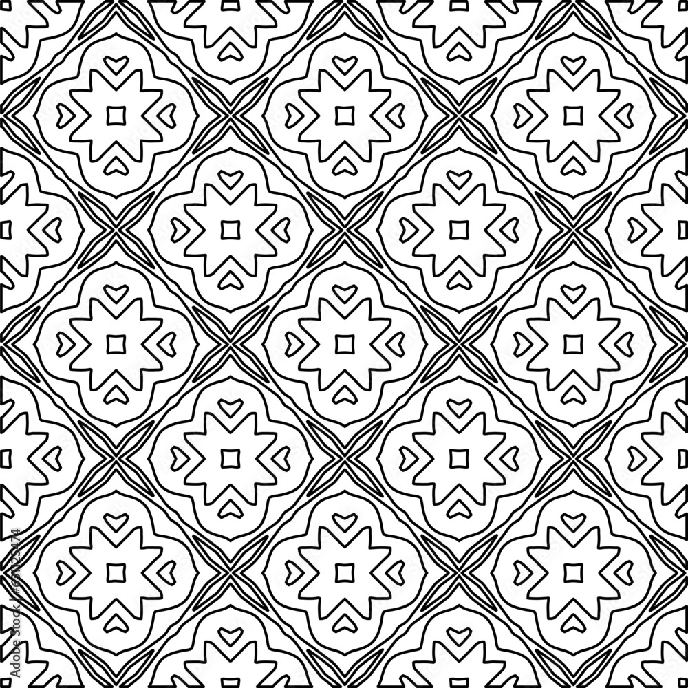 White background with black lines. Modern stylish abstract texture. Repeating geometric shapes from striped elements.
White background with black lines. Modern stylish abstract texture. Repeating geometric shapes from striped elements.