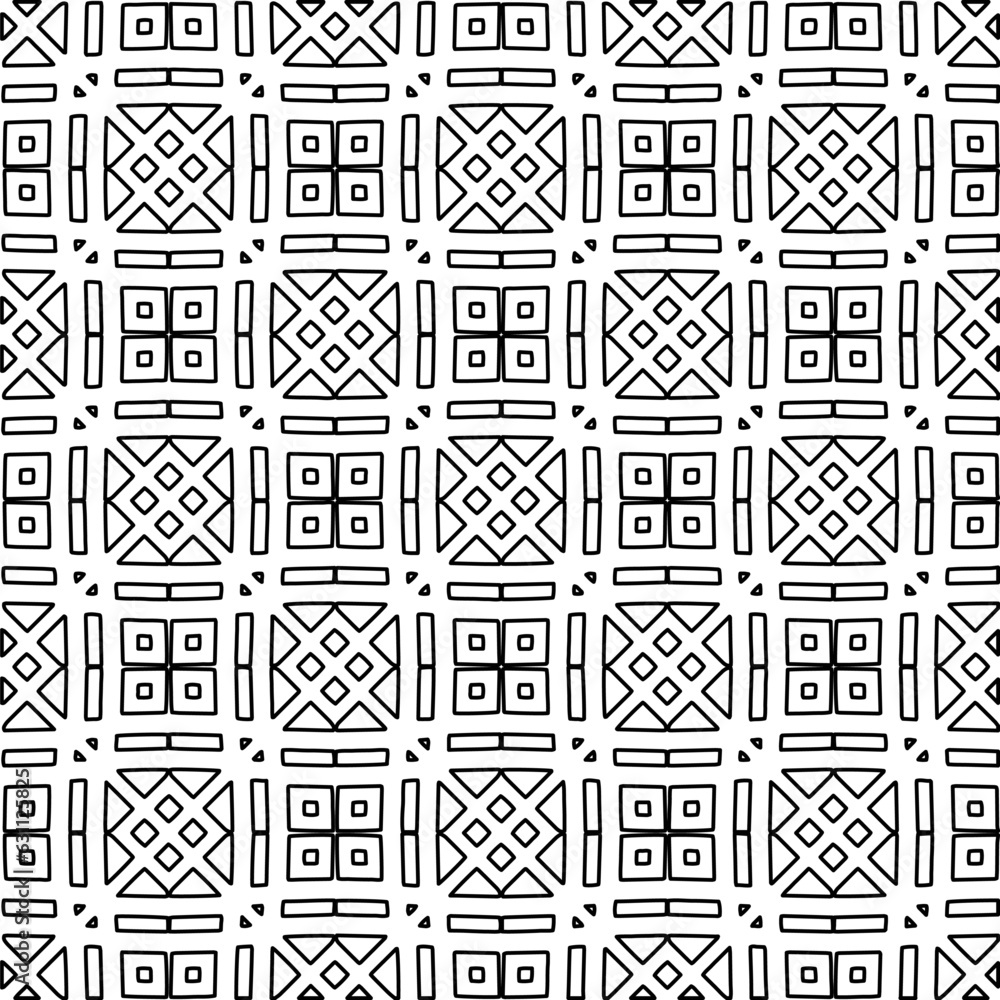 White background with black lines. Modern stylish abstract texture. Repeating geometric shapes from striped elements.
White background with black lines. Modern stylish abstract texture. Repeating geometric shapes from striped elements.