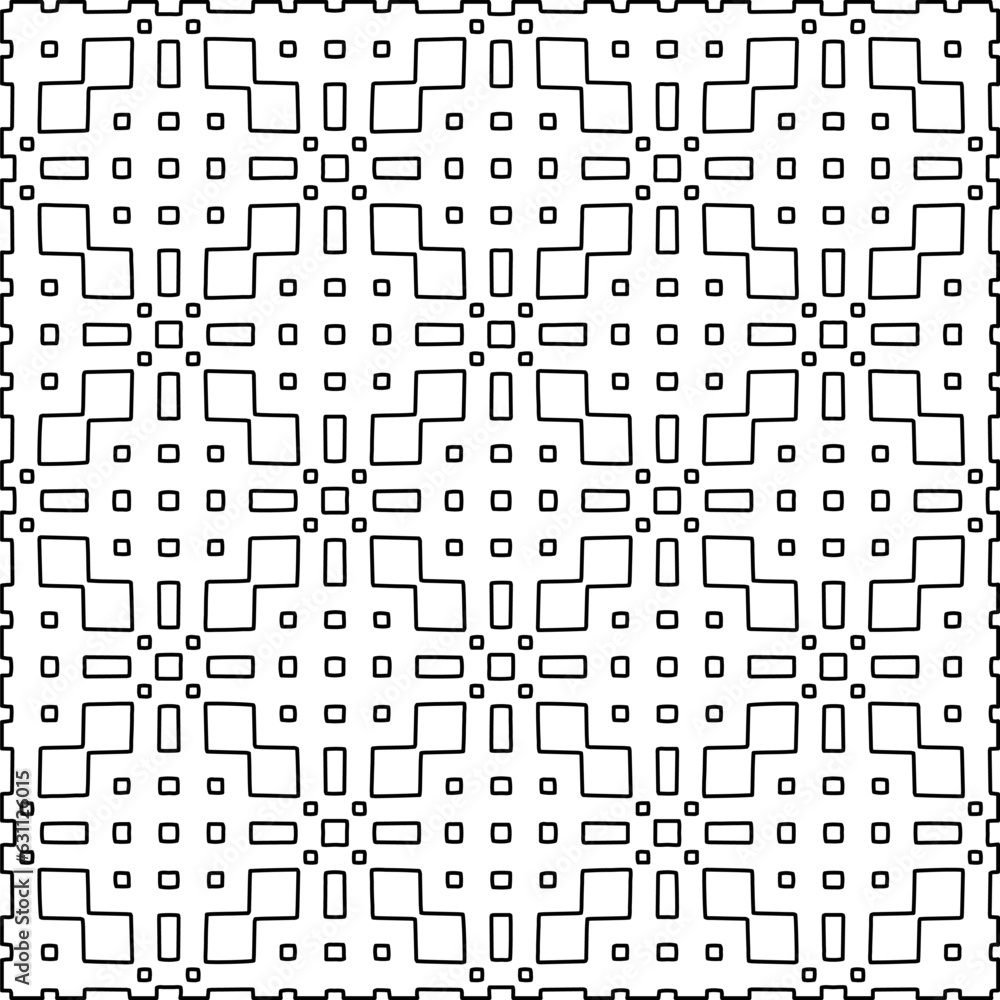 White background with black lines. Modern stylish abstract texture. Repeating geometric shapes from striped elements.
White background with black lines. Modern stylish abstract texture. Repeating geometric shapes from striped elements.