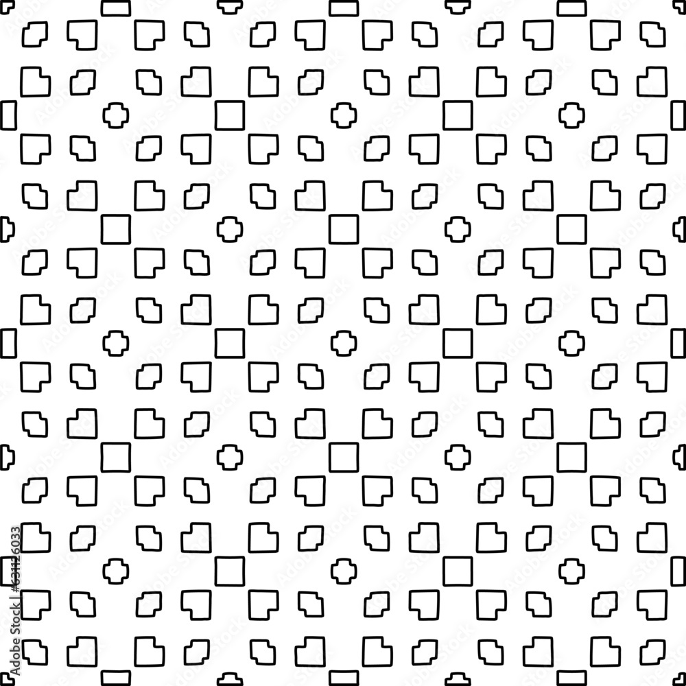 White background with black lines. Modern stylish abstract texture. Repeating geometric shapes from striped elements.
White background with black lines. Modern stylish abstract texture. Repeating geometric shapes from striped elements.