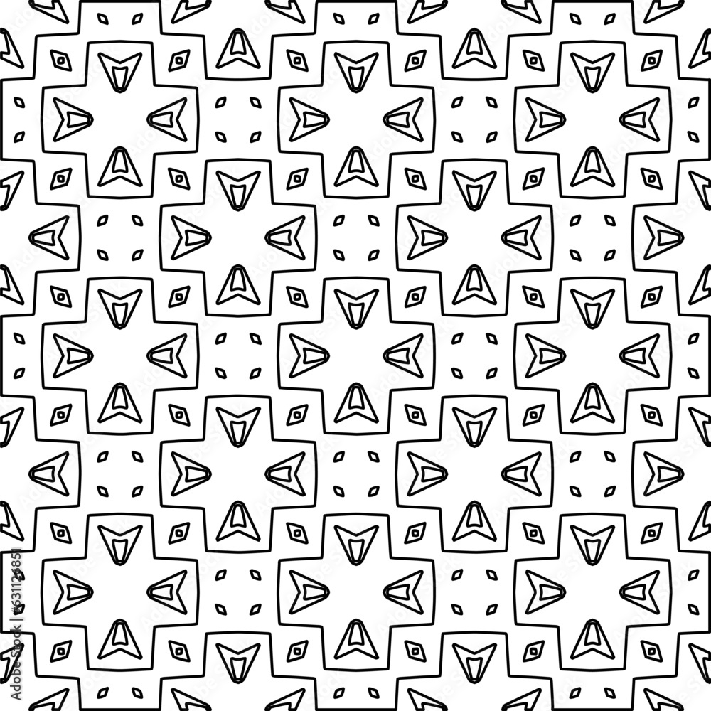 White background with black lines. Modern stylish abstract texture. Repeating geometric shapes from striped elements.
White background with black lines. Modern stylish abstract texture. Repeating geometric shapes from striped elements.