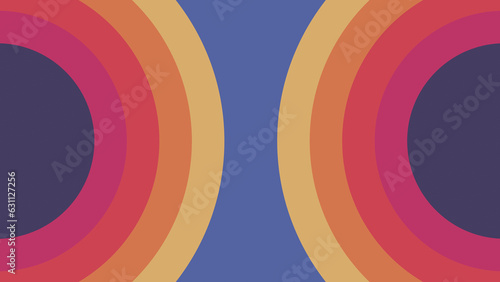 Retro Color Background Circles – Vintage 70s Style, Colorful Geometric Pattern, Abstract Retro Art Design