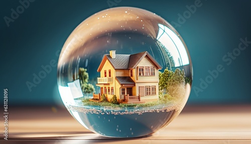 Real estate bubble. Housing, subprime mortgage crisis of home loans photo