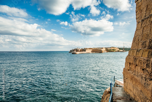 View in nice weather of Ricasoli East Breakwater and the ruins of Fort Ricasoli photo