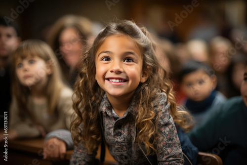Beautiful young girl with big, brown eyes
