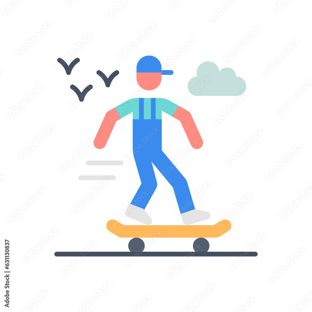 Skateboarding icon in vector. Illustration Skateboarding icon in vector. Illustration