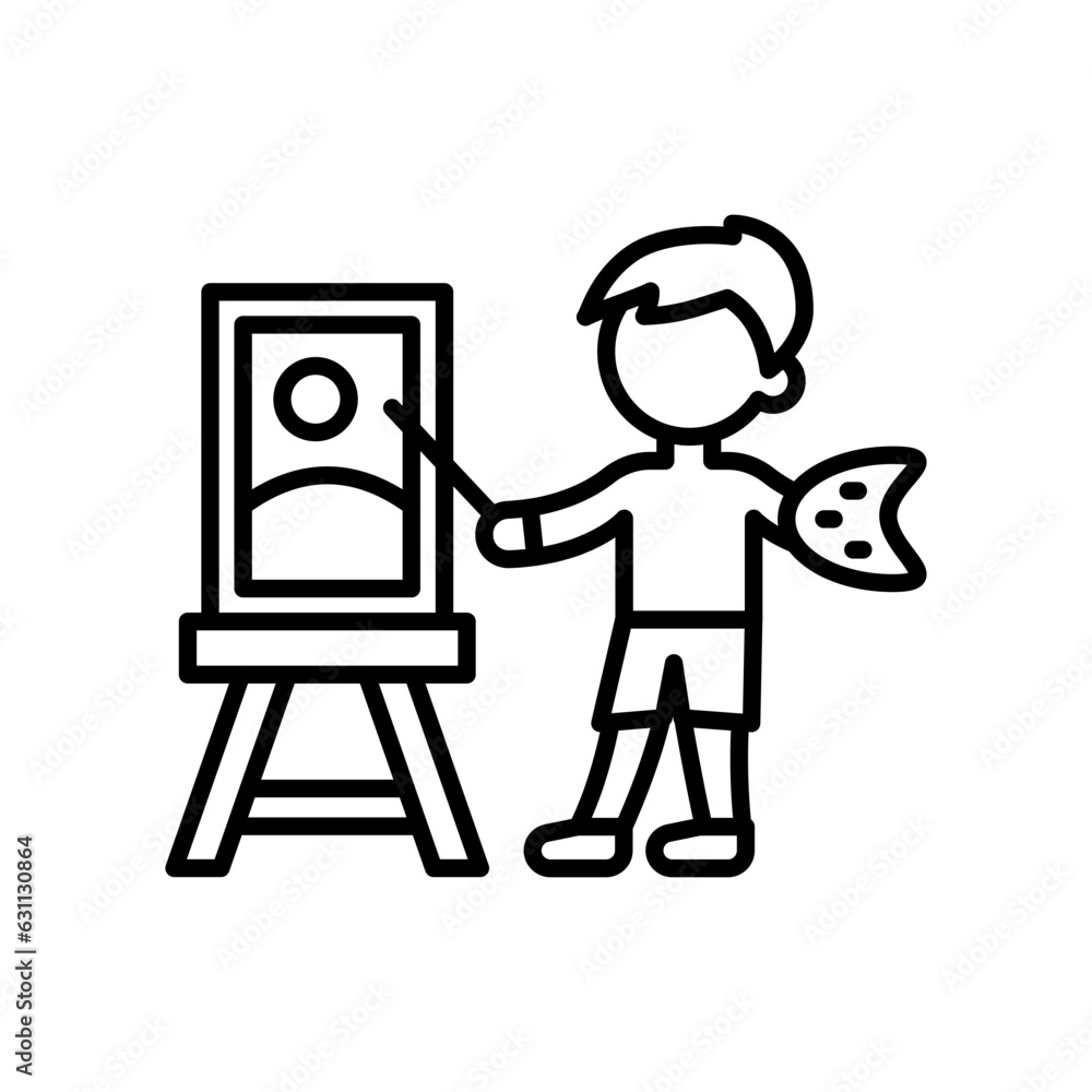 Painting icon in vector. Illustration