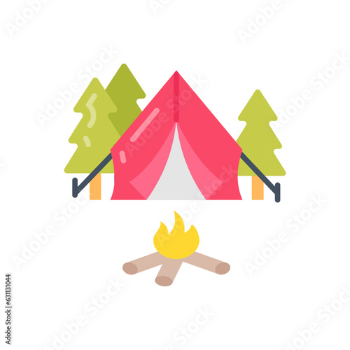 Camping icon in vector. Illustration